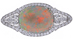 Platinum opal and diamond brooch