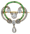 Platinum over 18-karat emerald and diamond Belle &Eacute;poque brooch