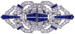 Platinum, sapphire and diamond Art Deco combination clips