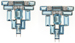 A pair of platinum, aquamarine and diamond Art Deco clips
