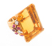 18-karat yellow gold citrine Retro Modern ring
