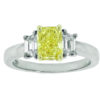 Natural fancy yellow diamond ring