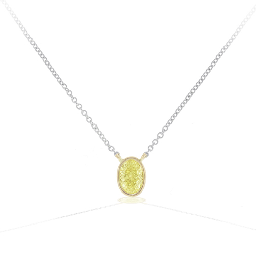 Tiffany & Co. Oval Yellow Diamond Pendant, Pampillonia Jewelers