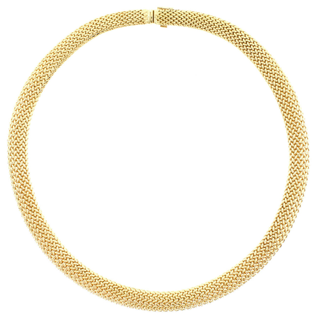 gold mesh necklace