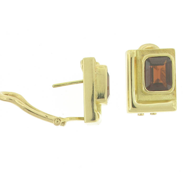 Burle-Marx Garnet Gold Earrings at pampillonia