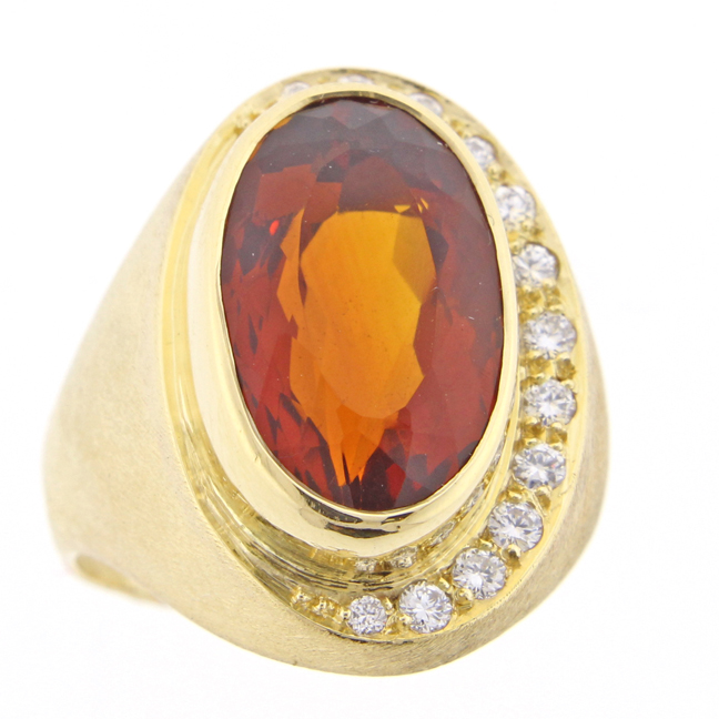 Burle Marx Citrine and Diamond ring at pampillonia