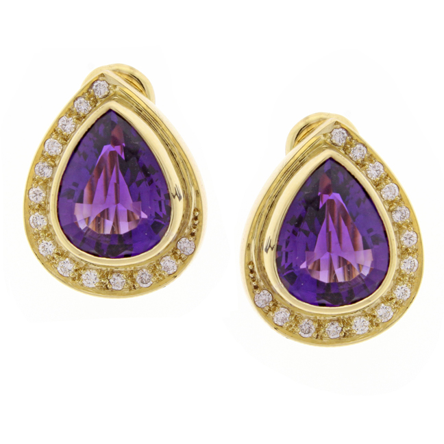 Burle Marx Amethyst and Diamond Earrings at pampillonia