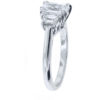 Platinum emerald cut diamond ring.