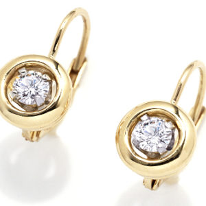 Diamond donut drop earrings