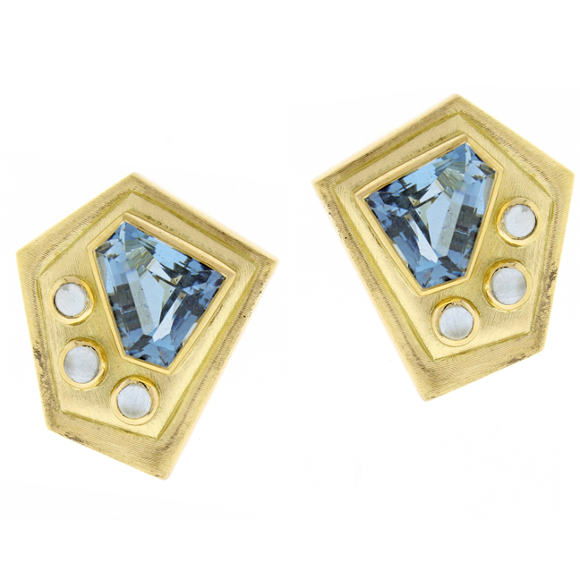 Burl-Marx Blue Topaz and Moonstone Earrings at pampillonia