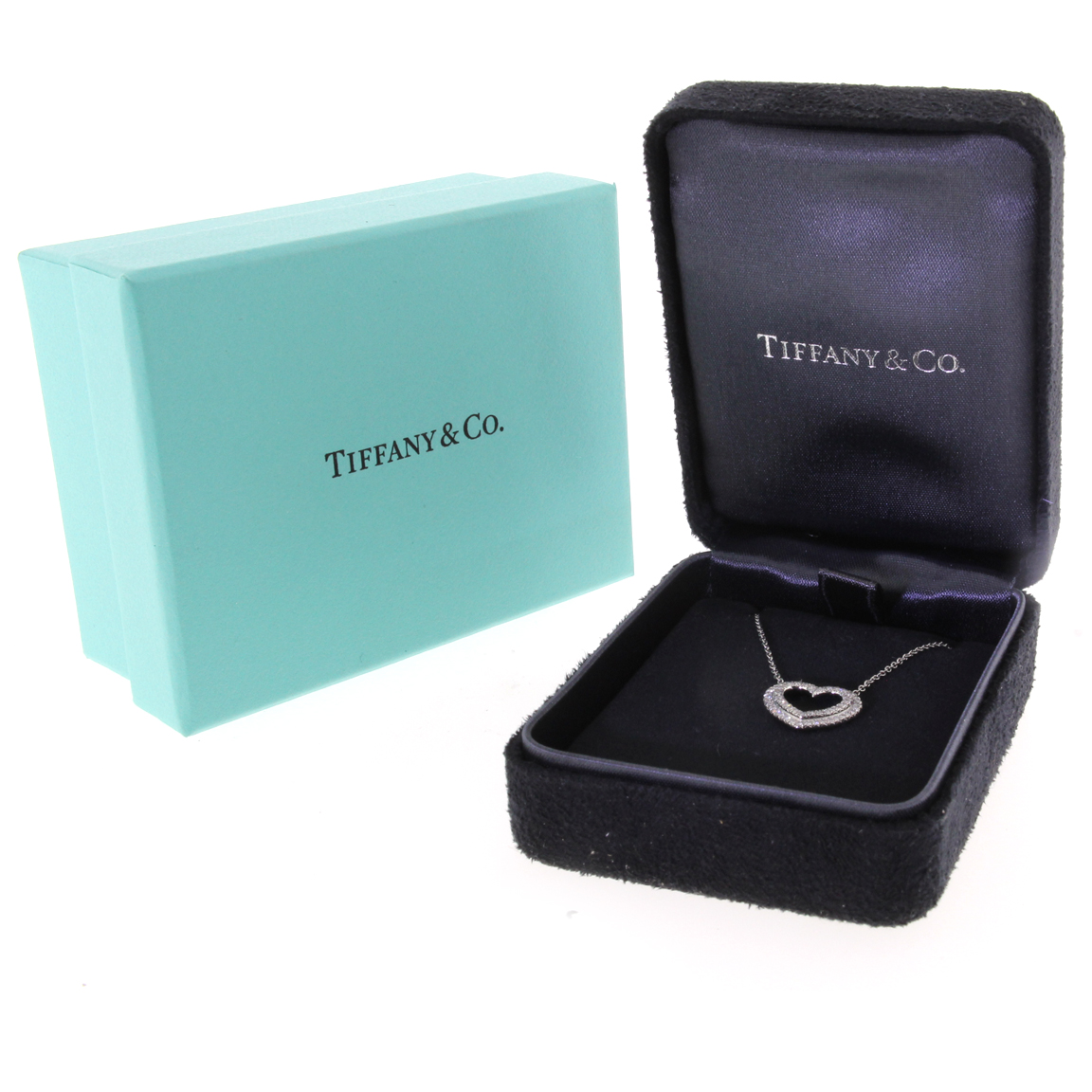 Vintage Tiffany & Co Small Metro Heart Necklace | Pampillonia Jewelers ...