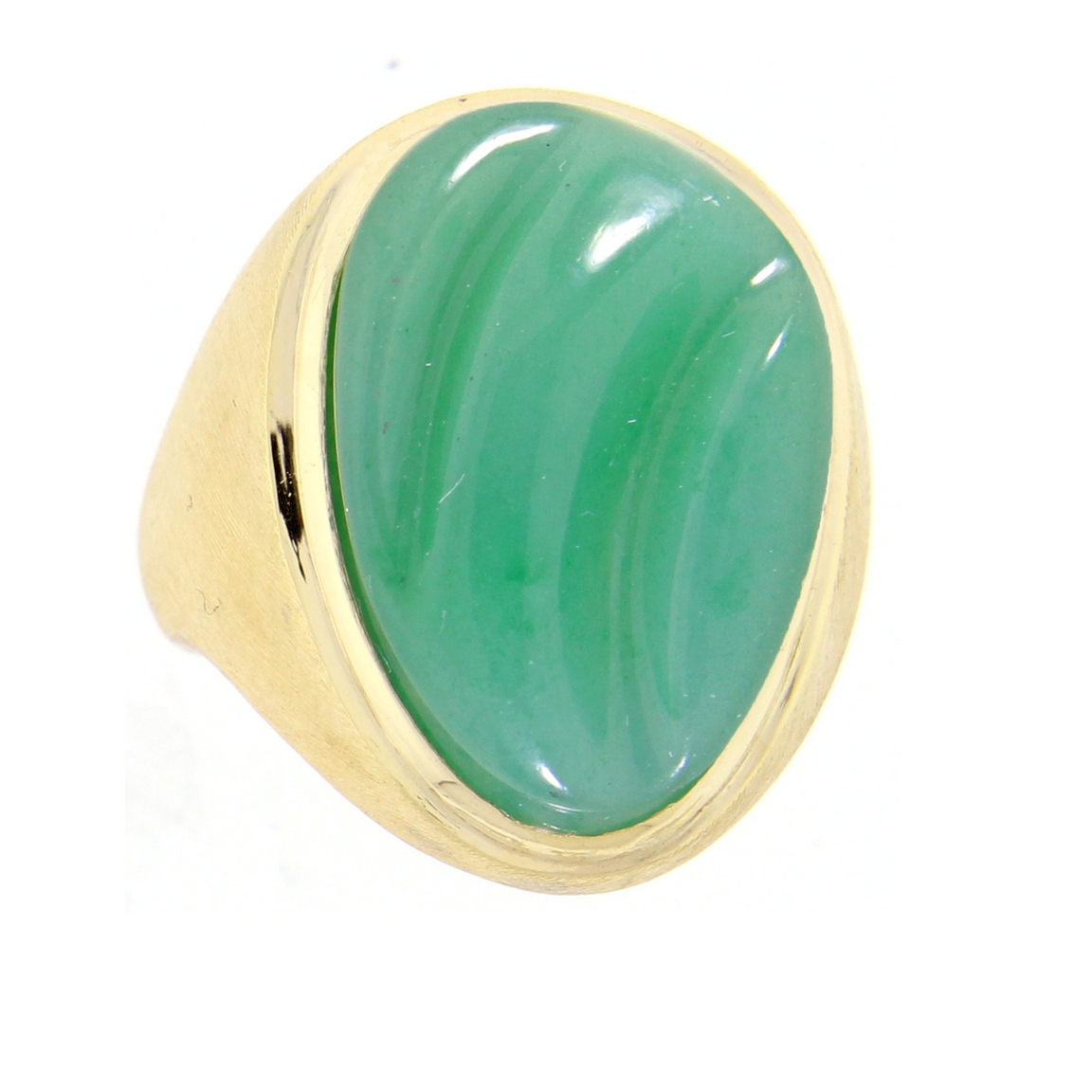 Burl-Marx Forma Livre Sculpted Green Chrysoprase Ring at pampillonia