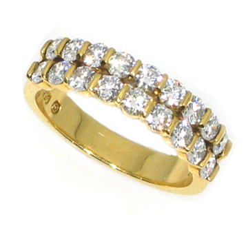 18 karat double row diamond ring
