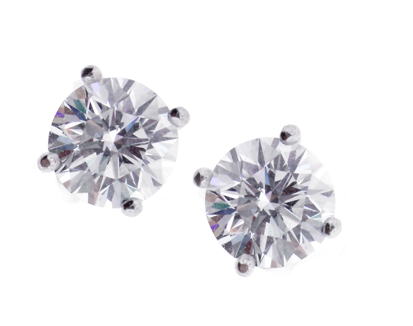 Tiffany & Co 3.29 Carat Diamond Stud Earrings
