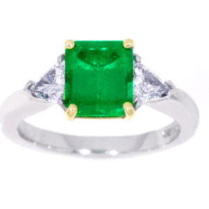 Emerald and diamond ring