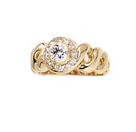 Twist Gold Diamond Ring