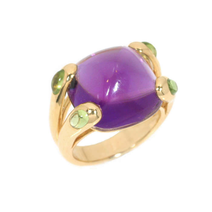 Amethyst and peridot ring