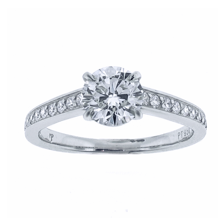 Diamond Circle Flush Fit Engagement Ring 1 | Pampillonia Jewelers ...