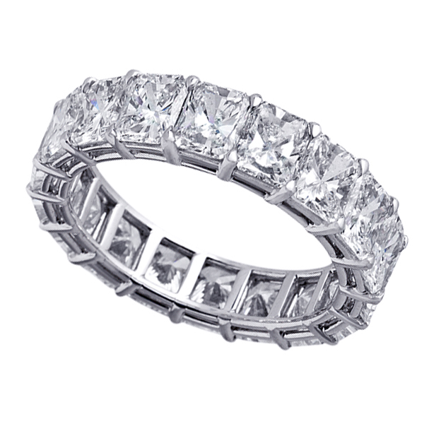 Platinum radiant cut diamond ring