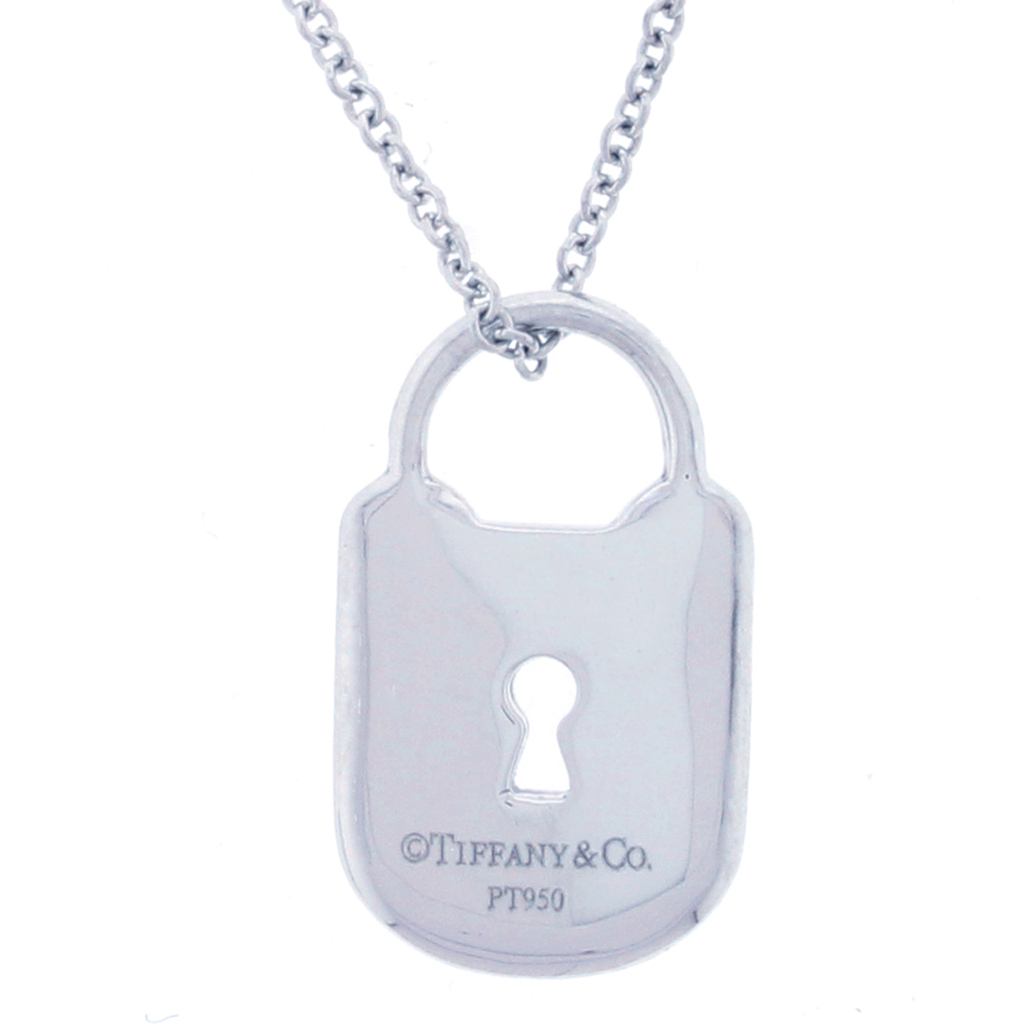 Tiffany & Co Silver Diamond Padlock Necklace Pendant