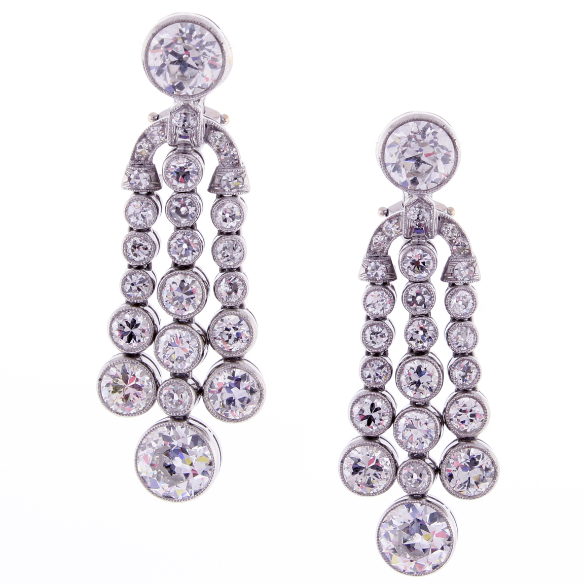 Vintage Edwardian Diamond Chandelier Earrings | Pampillonia Jewelers ...