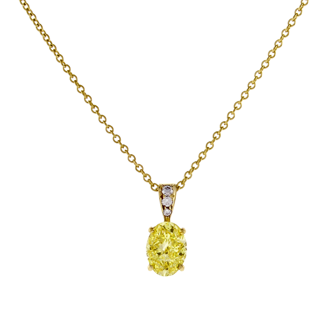 Tiffany & Co. Oval Yellow Diamond Pendant, Pampillonia Jewelers