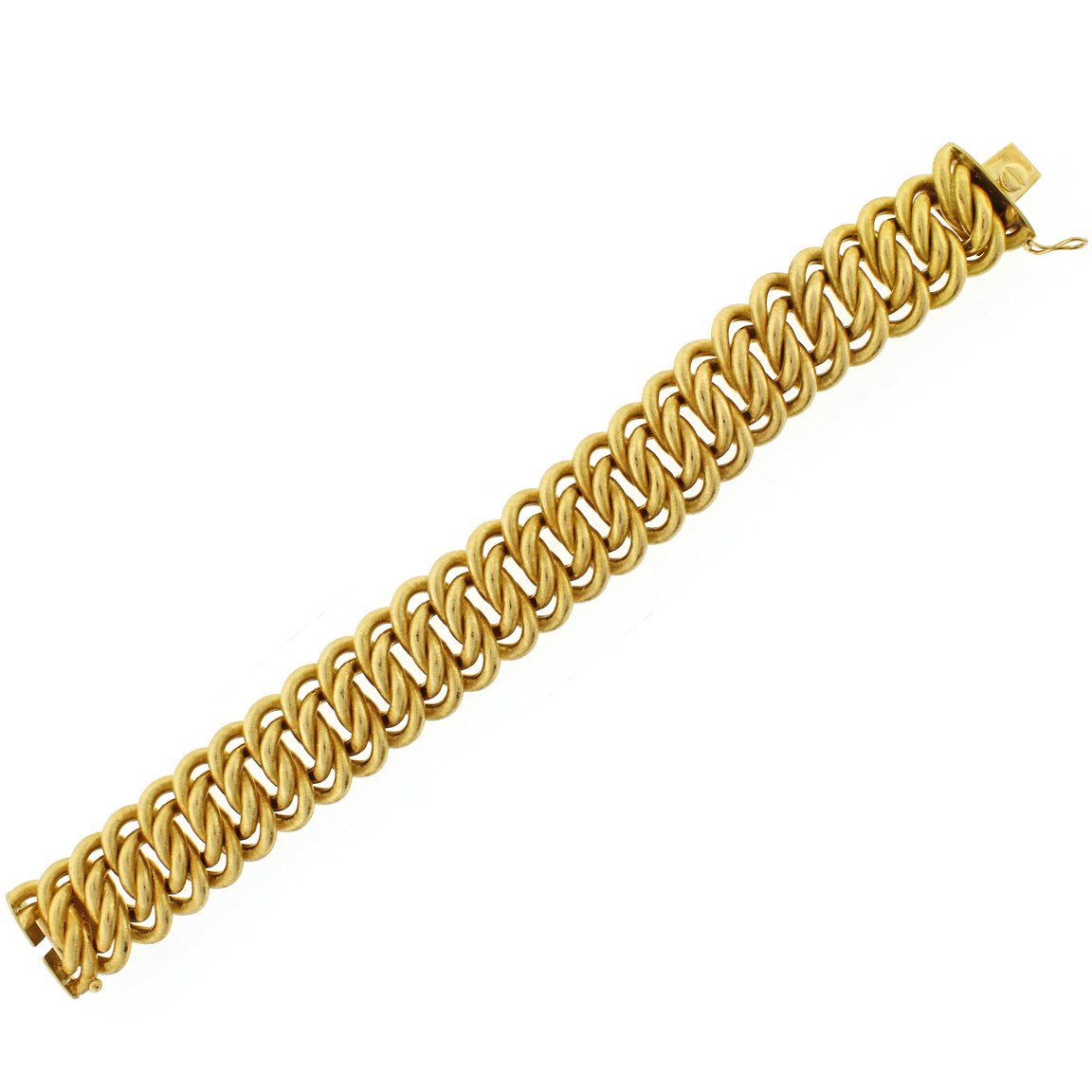 1960s Buccellati Wide Textured Gold Bracelet | Pampillonia Jewelers ...