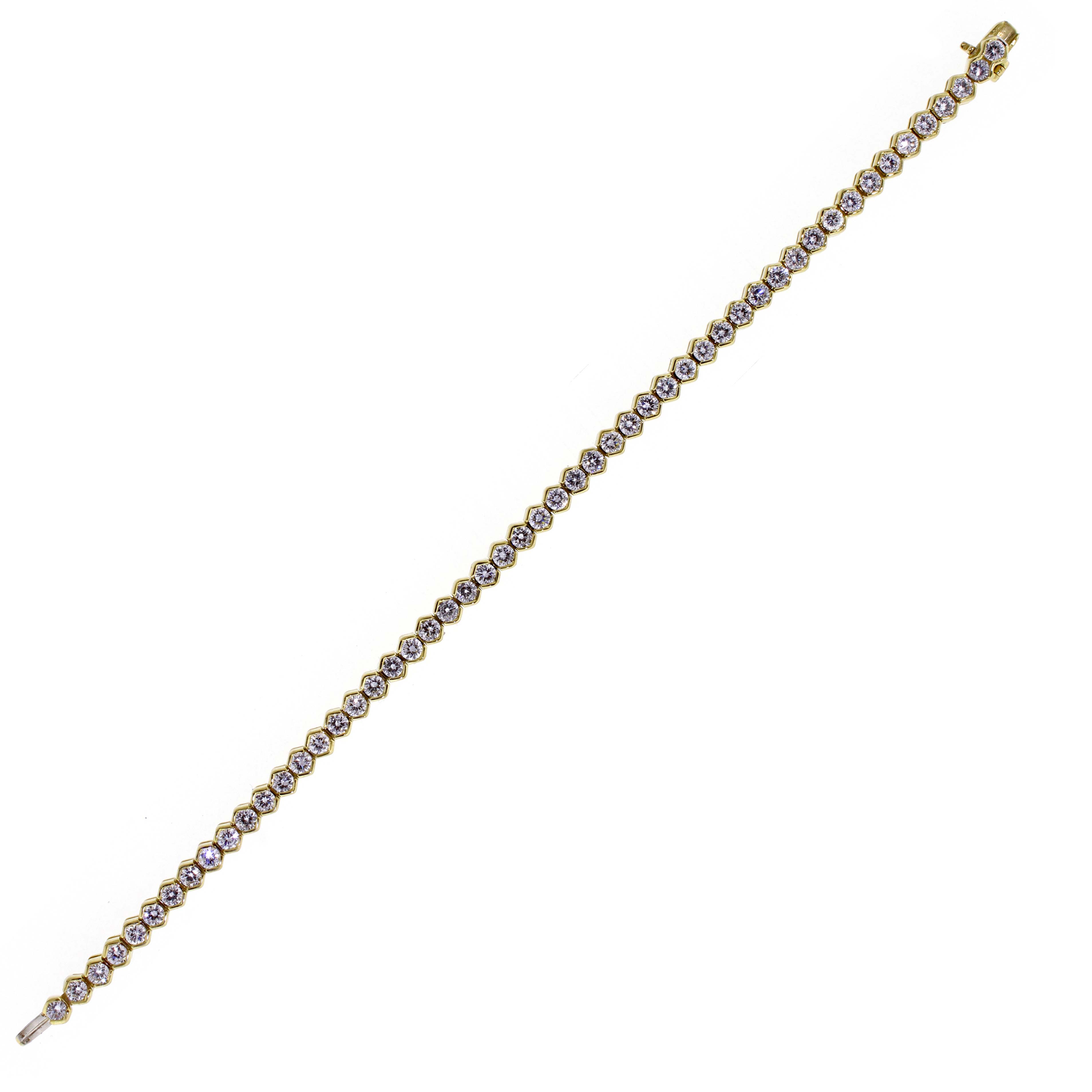 1980's Tiffany & Co. Diamond Tourmaline Platinum 18 Karat Gold Tennis  Bracelet