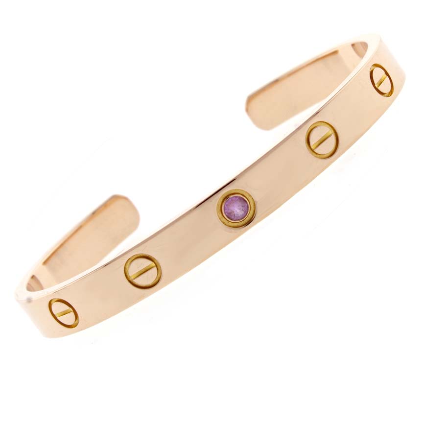 Sapphire pink gold cuff bracelet