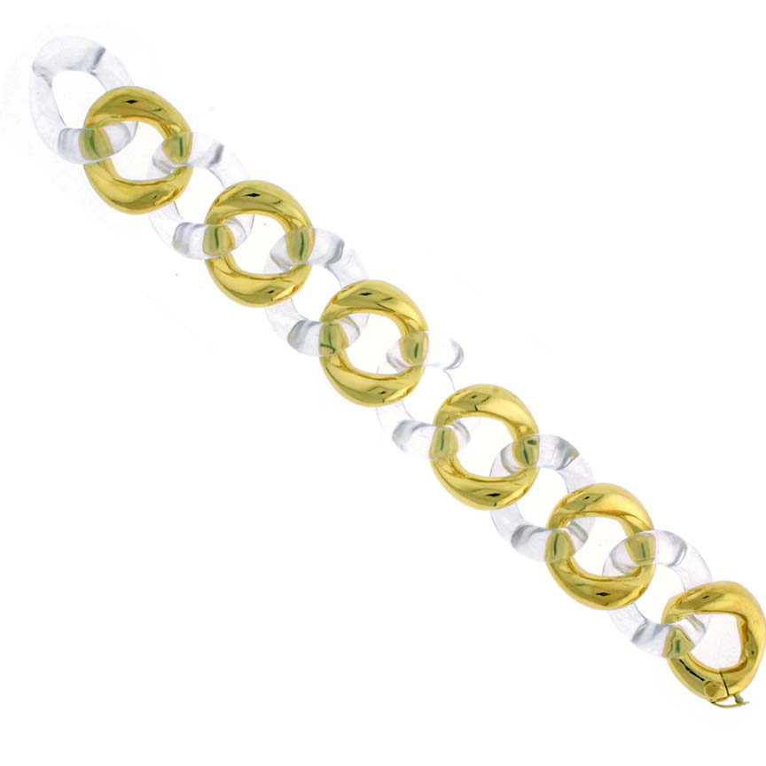 Seaman Scheeps Gold and Rock Crystal Link Bracelet | Pampillonia ...