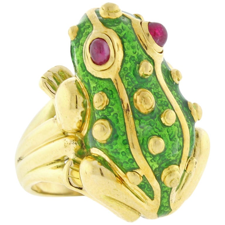 David Webb Ring Frog Enamel | Pampillonia Jewelers | Estate and ...