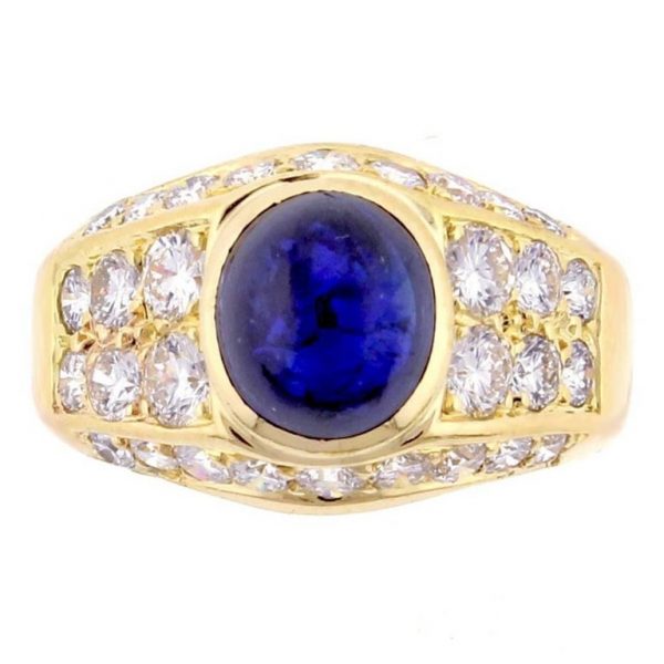 stoeprand Maken Transformator Van Cleef & Arpels Cabochon Sapphire Diamond Gold Ring | Pampillonia  Jewelers | Estate and Designer Jewelry