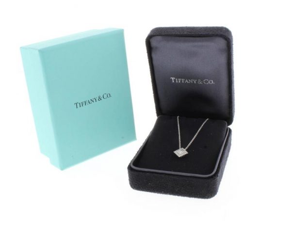 Tiffany & Co. Grace princess cut Diamond platinum Pendant | Pampillonia ...