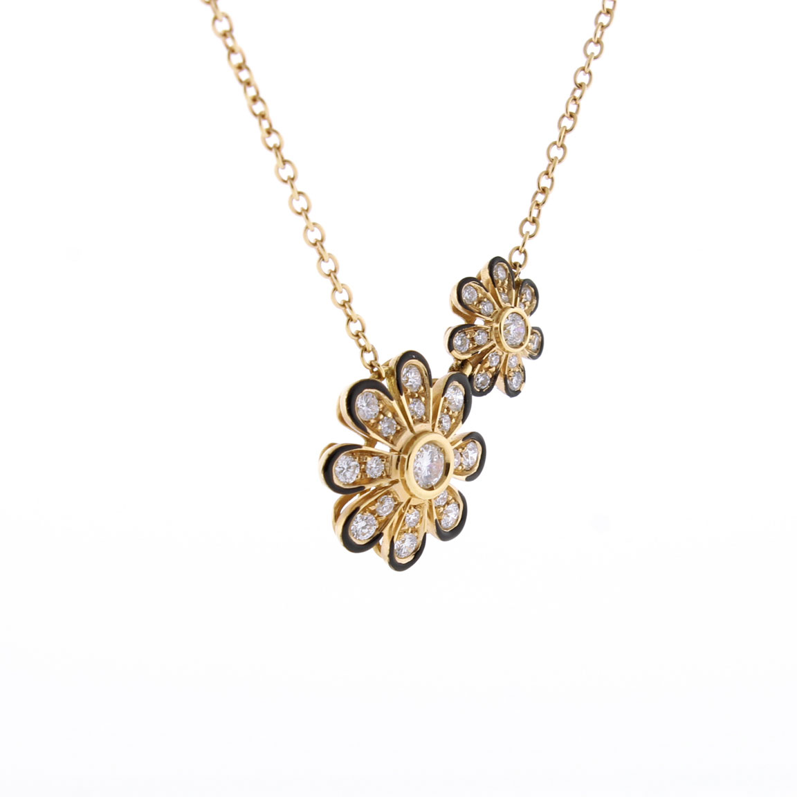 Double Diamond Flower Necklace