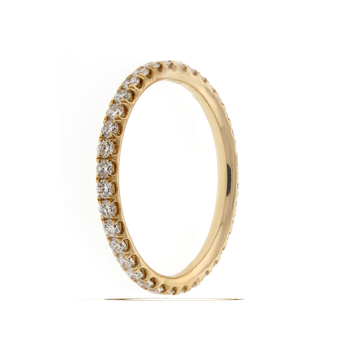 Pampillonia peach gold full circle diamond band ring (2) | Pampillonia ...