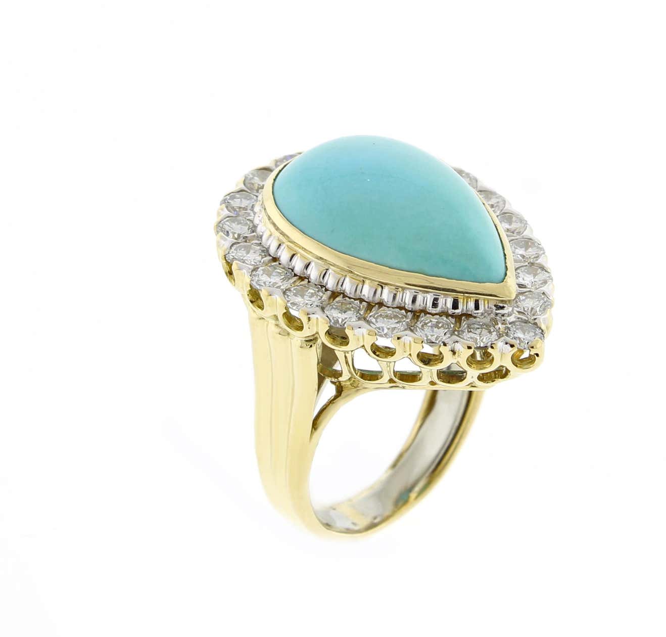 David Webb Turquoise and Diamond Ring | Pampillonia Jewelers | Estate ...