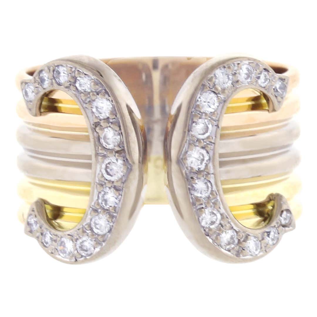 Cartier - Double C 18K White Gold Diamond Pendant – Robinson's Jewelers