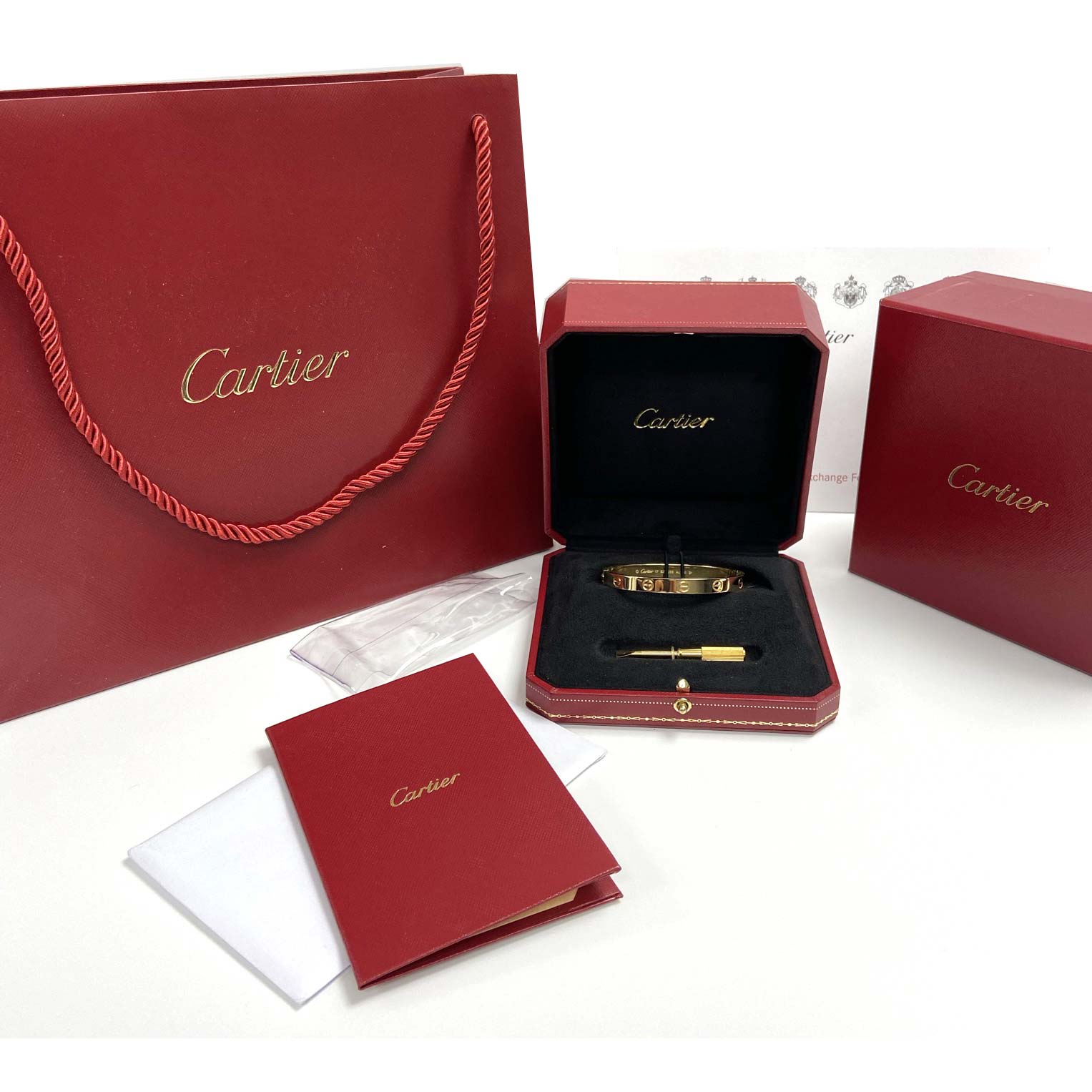 Cartier Love Gold Bracelet Size 17 | Pampillonia Jewelers | Estate and ...