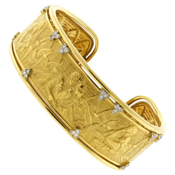 Carrera Y Carrera Gold Romeo and Juliet Cuff Bracelet | Pampillonia Jewelers  | Estate and Designer Jewelry