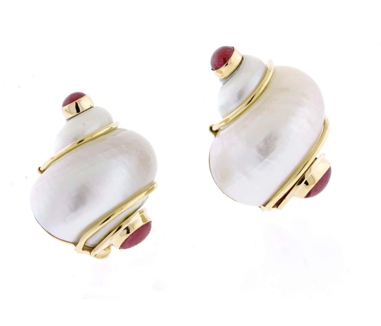 Seaman Schepps Vintage Classic Turbo Shell Earclips | Pampillonia ...