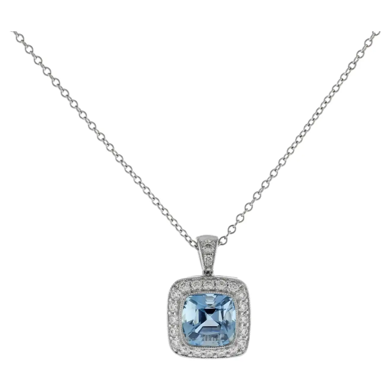Tiffany & Co. Legacy Aquamarine and Diamond Pendant Necklace ...