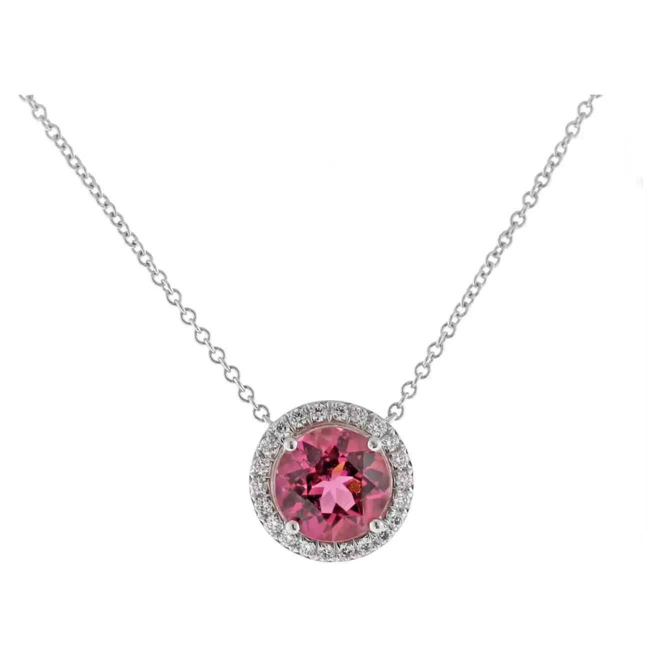 Tiffany & Co. Soleste Pink Tourmaline Diamond Halo Pendant, Pampillonia  Jewelers