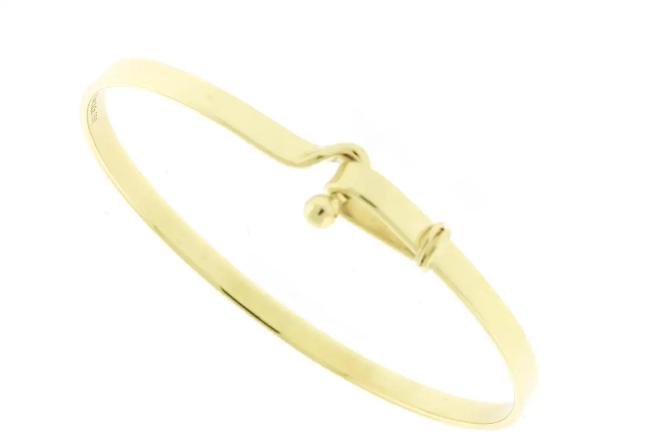 Tiffany & Co. Hook and Eye Gold Bangle Bracelet