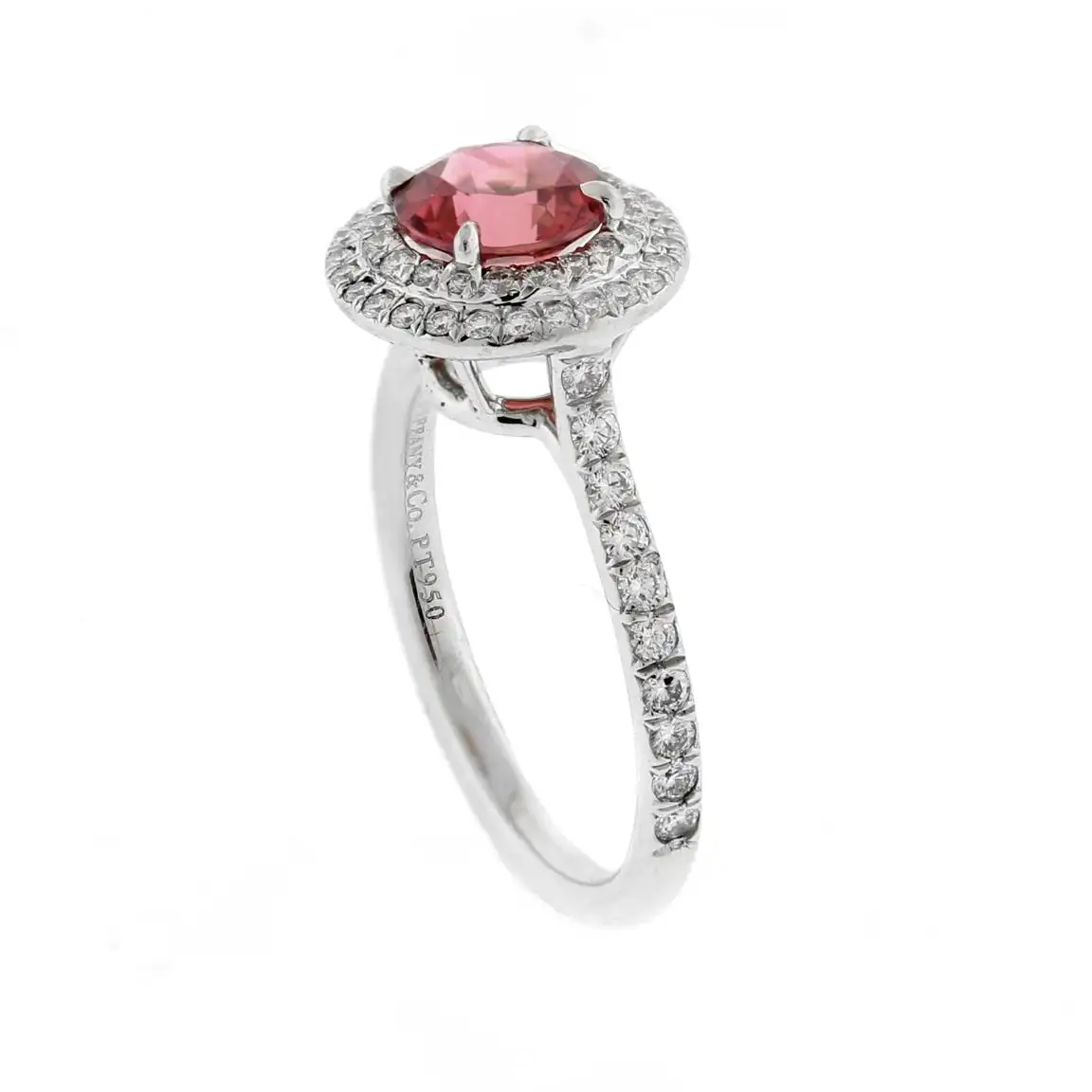 ingenieur Overwegen Kosciuszko Tiffany & Co. Soleste Pink Tourmaline Double Diamond Halo Ring |  Pampillonia Jewelers | Estate and Designer Jewelry