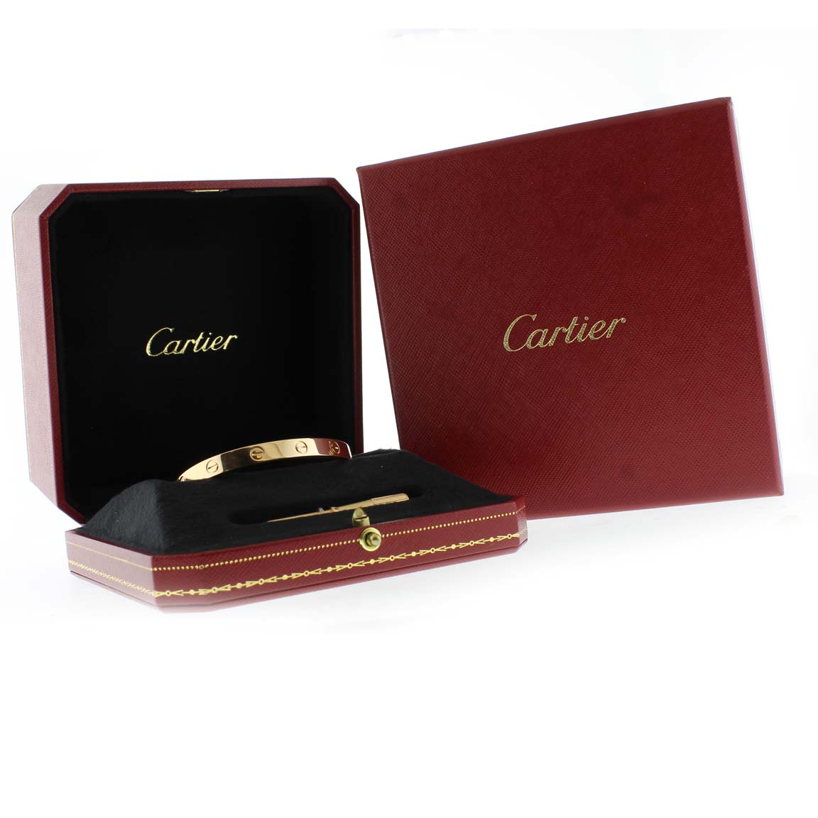 Cartier Pink Gold love Bracelet size 17 | Pampillonia Jewelers | Estate ...