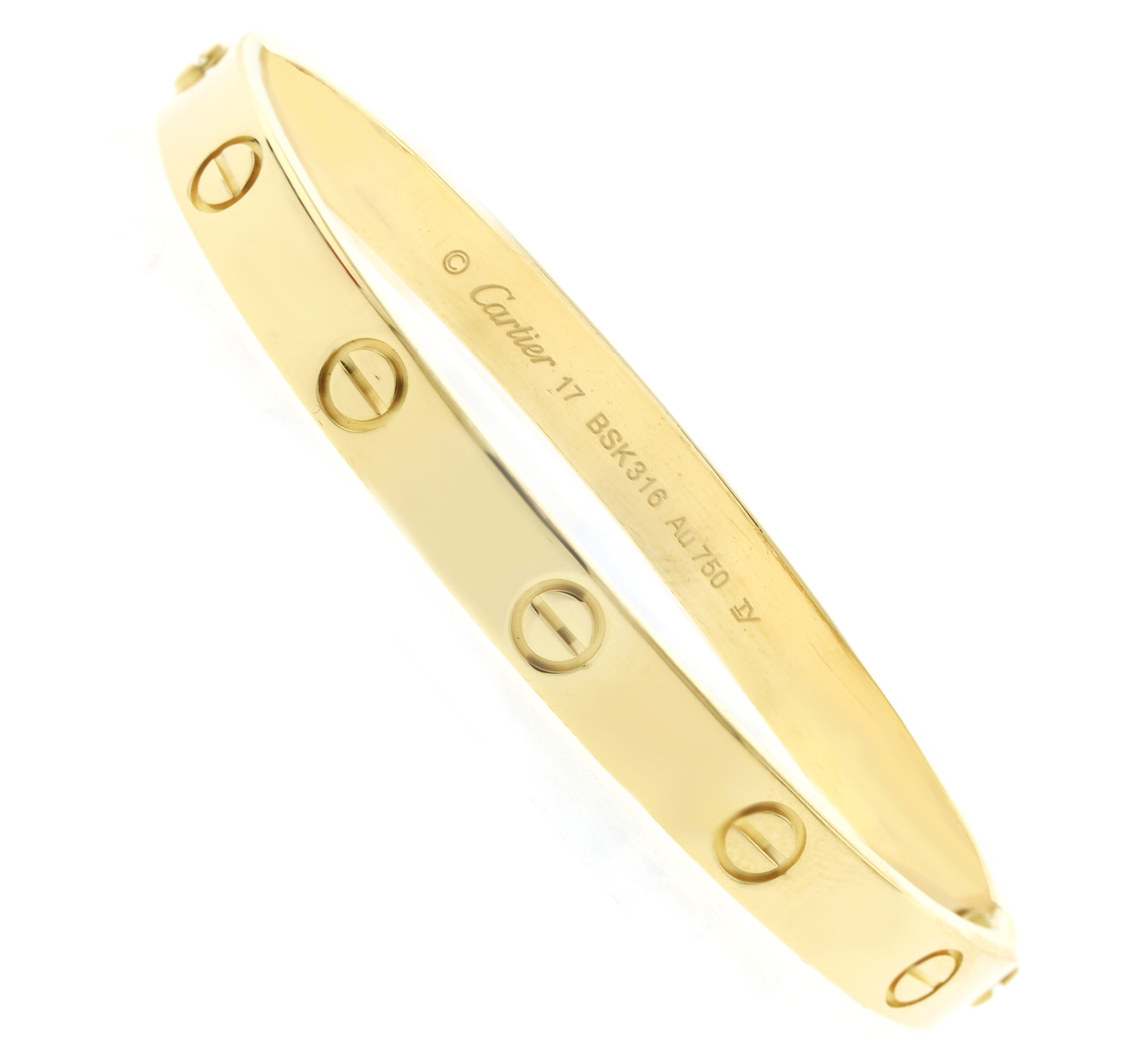 Cartier Love Bracelet 18 Carat Gold White Gold size 17