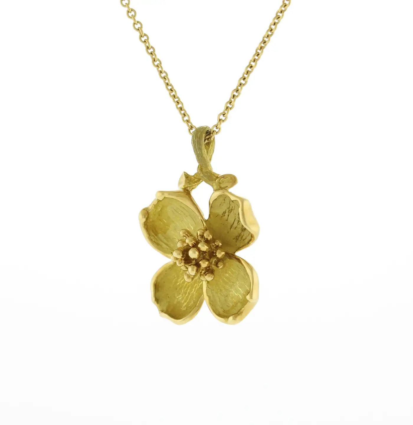 Tiffany & Co. 18kt Dogwood Flower Pendant Necklace | Pampillonia ...