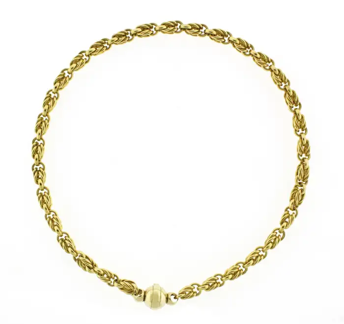 18kt Gold Chain Link Necklace | Pampillonia Jewelers | Estate and ...