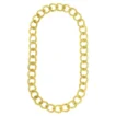 Verdura long necklace is an exquisite piece of jewelry, showcasing intricate craftsmanship. Each 18 karat gold link is meticulously hand-woven, creating a beautifully textured chain that is one inch wide